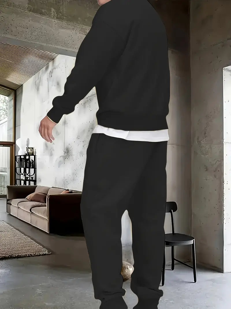 Men's Summer Comfortable Long Pants & T-shirt Fashion Two-Piece