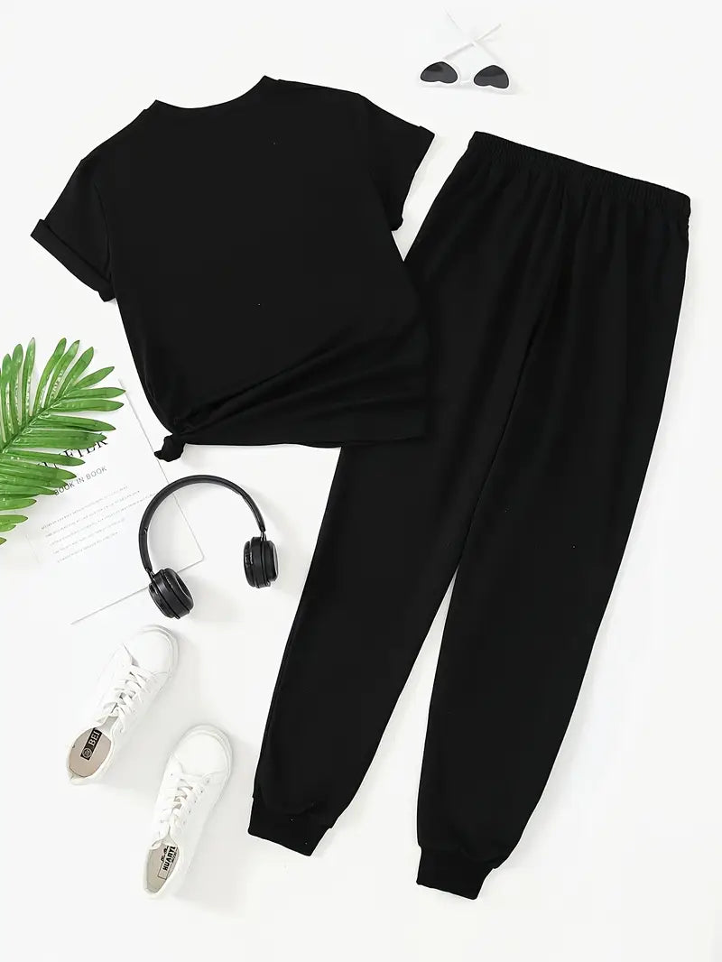 Men's Summer Comfortable Long Pants & T-shirt Fashion Two-Piece
