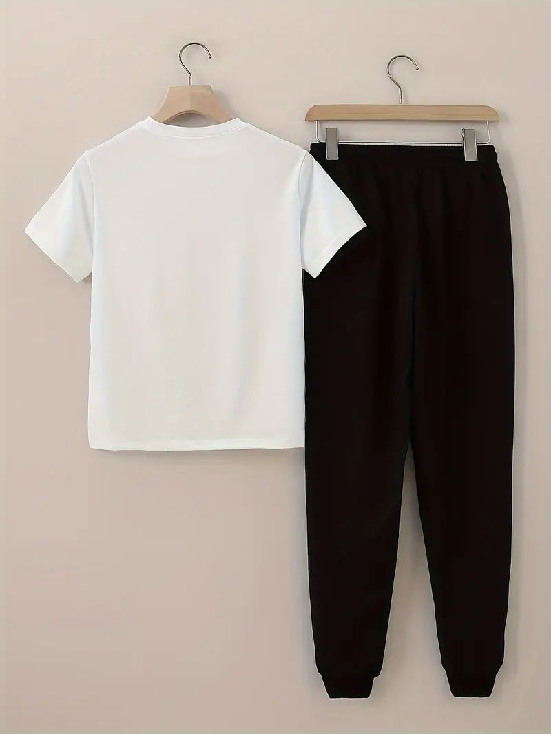 Men's Summer Comfortable Long Pants & T-shirt Fashion Two-Piece