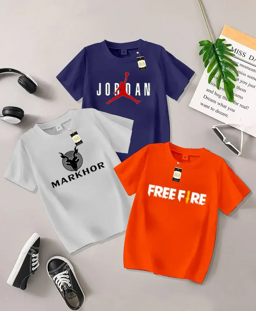 Pack of 5 Random Color T-shirt & Print for Kids