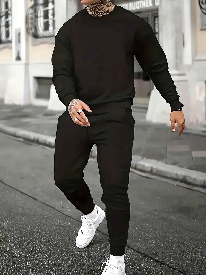 Men's Summer Comfortable Long Pants & T-shirt Fashion Two-Piece