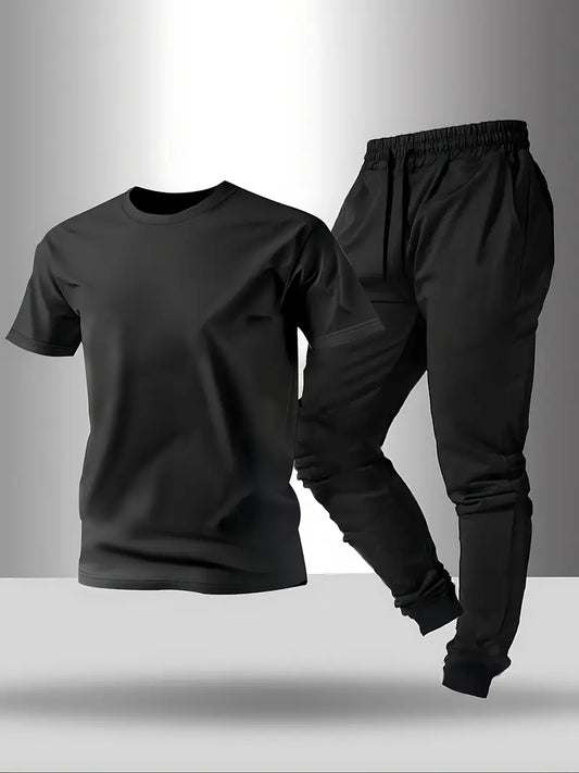 Men's Summer Comfortable Long Pants & T-shirt Fashion Two-Piece