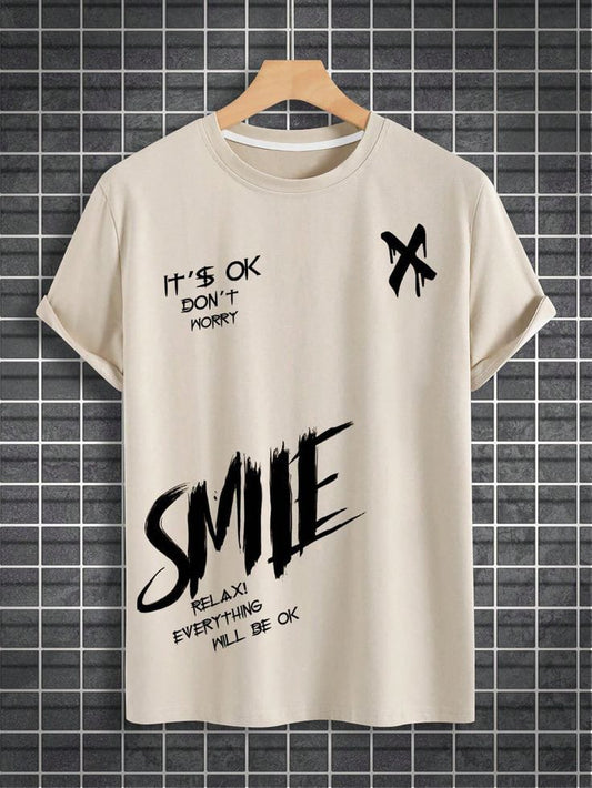 Crew Neck T-Shirt  Beige