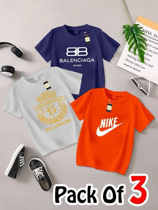 Pack of 3 Printed T-Shirts for Kids 006