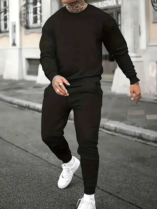 Men's Summer Comfortable Long Pants & T-shirt Fashion Two-Piece